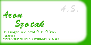 aron szotak business card